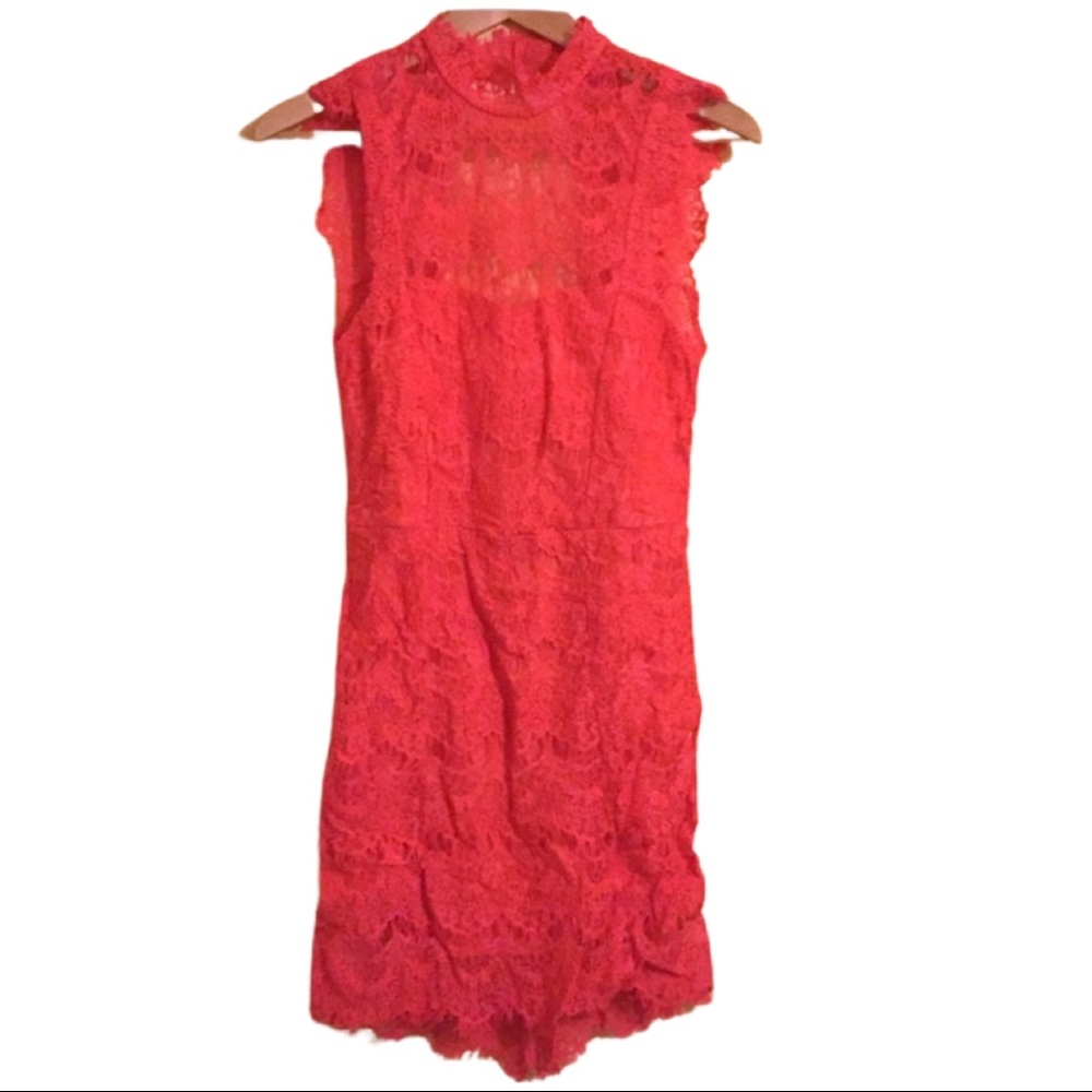 🆕NWT: FREE PEOPLE “DAYDREAM” CORAL LACE MINIDRESS